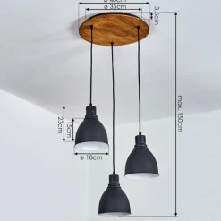 Lampes Vintages & Rétros-hofstein Suspension Malabe Bois foncé, Noir, 3 lumières