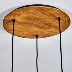 Lampes Vintages & Rétros-hofstein Suspension Malabe Bois foncé, Noir, 3 lumières