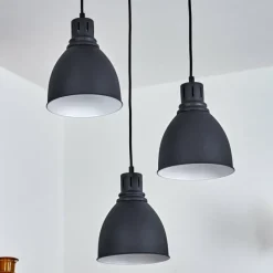 Lampes Vintages & Rétros-hofstein Suspension Malabe Bois foncé, Noir, 3 lumières
