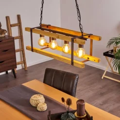 Lampes Industrielles-hofstein Suspension Maladera Rouille, 4 lumières