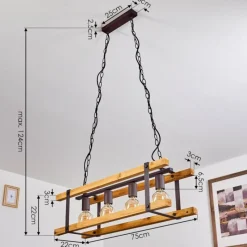 Lampes Industrielles-hofstein Suspension Maladera Rouille, 4 lumières