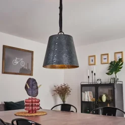Lampes En Tissu-hofstein Suspension Malcotal Noir, 1 lumière