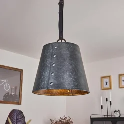 Lampes En Tissu-hofstein Suspension Malcotal Noir, 1 lumière