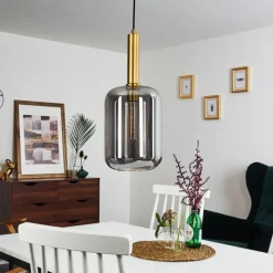 Suspension Verre Fumé-hofstein Suspension Maliali Gris, Laiton, 1 lumière