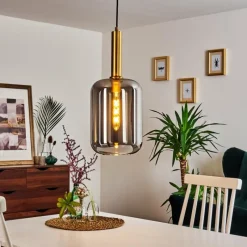 Suspension Verre Fumé-hofstein Suspension Maliali Gris, Laiton, 1 lumière