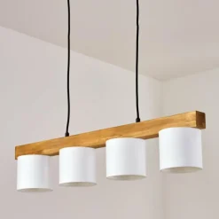 Lampes En Tissu-hofstein Suspension Malimea Écru, Noir, 4 lumières