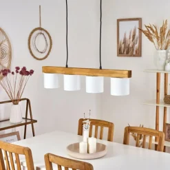 Lampes En Tissu-hofstein Suspension Malimea Écru, Noir, 4 lumières