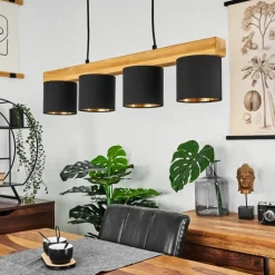 Lampes En Tissu-hofstein Suspension Malimea Écru, Noir, 4 lumières