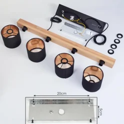 Lampes En Tissu-hofstein Suspension Malimea Écru, Noir, 4 lumières