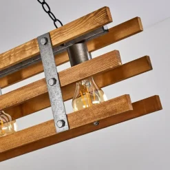 Lampes Vintages & Rétros-hofstein Suspension Mallard Bois clair, Argenté, 4 lumières
