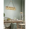 Lampes Vintages & Rétros-Luminaires Trio Suspension Mallard Bois clair, Argenté, 4 lumières