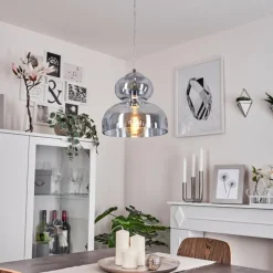 Suspension Verre Fumé-hofstein Suspension Malvaglia Chrome, 1 lumière