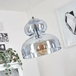 Suspension Verre Fumé-hofstein Suspension Malvaglia Chrome, 1 lumière