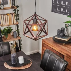 Lampes Vintages & Rétros-hofstein Suspension Mamonal Cuivre, Noir, 1 lumière