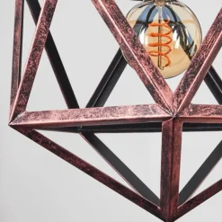 Lampes Vintages & Rétros-hofstein Suspension Mamonal Cuivre, Noir, 1 lumière