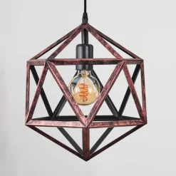 Lampes Vintages & Rétros-hofstein Suspension Mamonal Cuivre, Noir, 1 lumière
