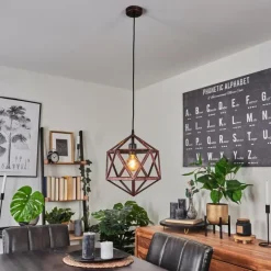 Lampes Vintages & Rétros-hofstein Suspension Mamonal Cuivre, Noir, 1 lumière