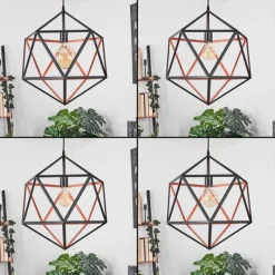 Lampes Industrielles-hofstein Suspension Mamonal Noir, 1 lumière