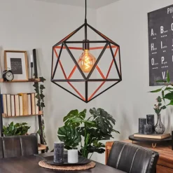 Lampes Industrielles-hofstein Suspension Mamonal Noir, 1 lumière