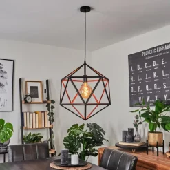 Lampes Industrielles-hofstein Suspension Mamonal Noir, 1 lumière