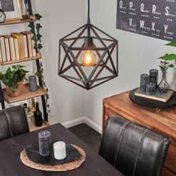 Lampes Industrielles-hofstein Suspension Mamonal Noir, 1 lumière