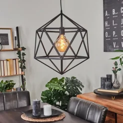 Lampes Industrielles-hofstein Suspension Mamonal Noir, 1 lumière