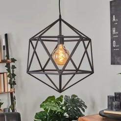 Lampes Industrielles-hofstein Suspension Mamonal Noir, 1 lumière