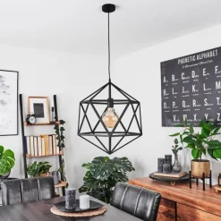 Lampes Industrielles-hofstein Suspension Mamonal Noir, 1 lumière