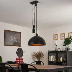 Lampes Vintages & Rétros-hofstein Suspension Manacales Noir, 1 lumière