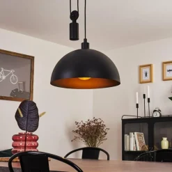 Lampes Vintages & Rétros-hofstein Suspension Manacales Noir, 1 lumière