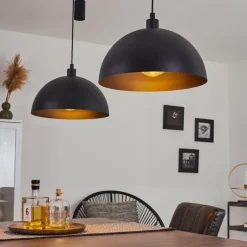 hofstein Suspension Manacales Noir, 2 lumières