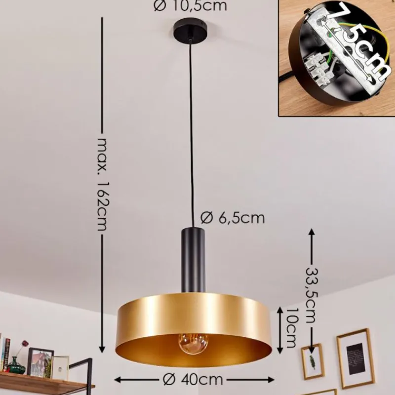 Lampes Dorées-hofstein Suspension Manaus Noir, 1 lumière