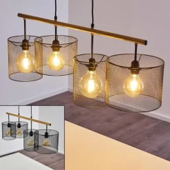 Lampes Vintages & Rétros-hofstein Suspension Manose Bois foncé, Noir, 4 lumières