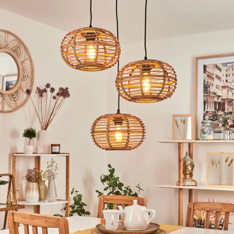 Style Boho-Chic-hofstein Suspension Manteau Écru, 3 lumières