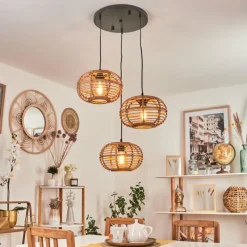 Style Boho-Chic-hofstein Suspension Manteau Écru, 3 lumières