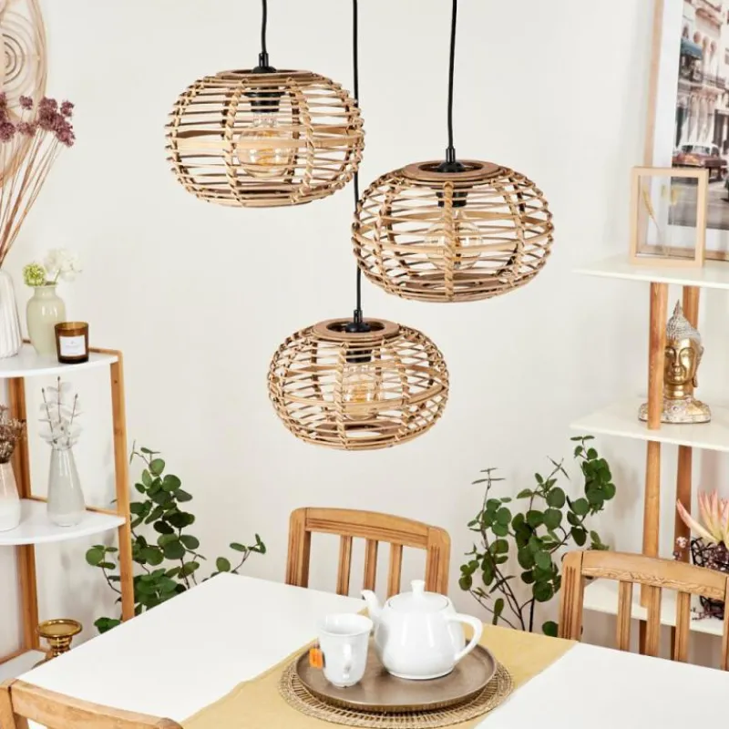 Style Boho-Chic-hofstein Suspension Manteau Écru, 3 lumières