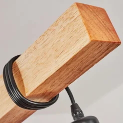 Lampes Vintages & Rétros-hofstein Suspension Mantigan Bois clair, Noir, 6 lumières