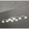 Luminaires Mantra Suspension Mantra Cuadrax Nickel mat, 8 lumières
