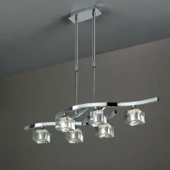 Luminaires Mantra Suspension Mantra CUADRAX Chrome, 6 lumières