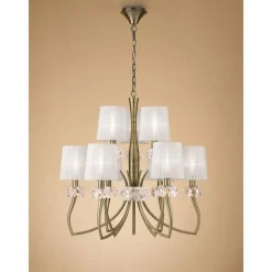 Luminaires Mantra Suspension Mantra LOEWE Brun, 9 lumières* Suspensions