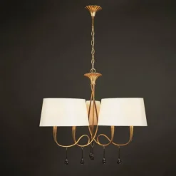 Lampes En Tissu-Luminaires Mantra Suspension Mantra Paola Or, 6 lumières