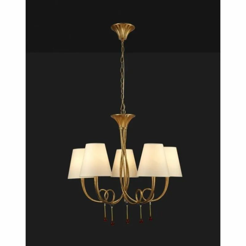 Lampes En Tissu-Luminaires Mantra Suspension Mantra PAOLA Or, 5 lumières