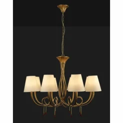 Lampes En Tissu-Luminaires Mantra Suspension Mantra PAOLA Or, 8 lumières