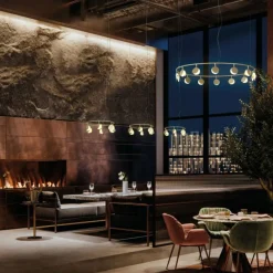 Lampes Dorées-Luminaires Mantra Suspension Mantra SHELL LED Or, 1 lumière