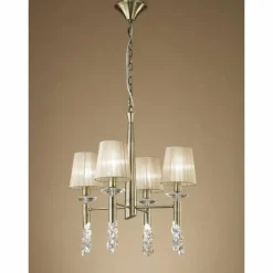 Lampes En Tissu-Luminaires Mantra Suspension Mantra TIFFANY Brun, 4 lumières