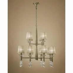 Lampes En Tissu-Luminaires Mantra Suspension Mantra TIFFANY Brun, 12 lumières