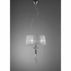 Lampes En Tissu-Luminaires Mantra Suspension Mantra TIFFANY Chrome, 3 lumières
