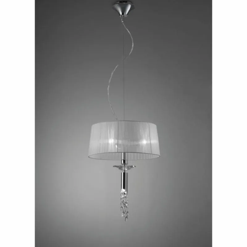 Lampes En Tissu-Luminaires Mantra Suspension Mantra TIFFANY Chrome, 3 lumières