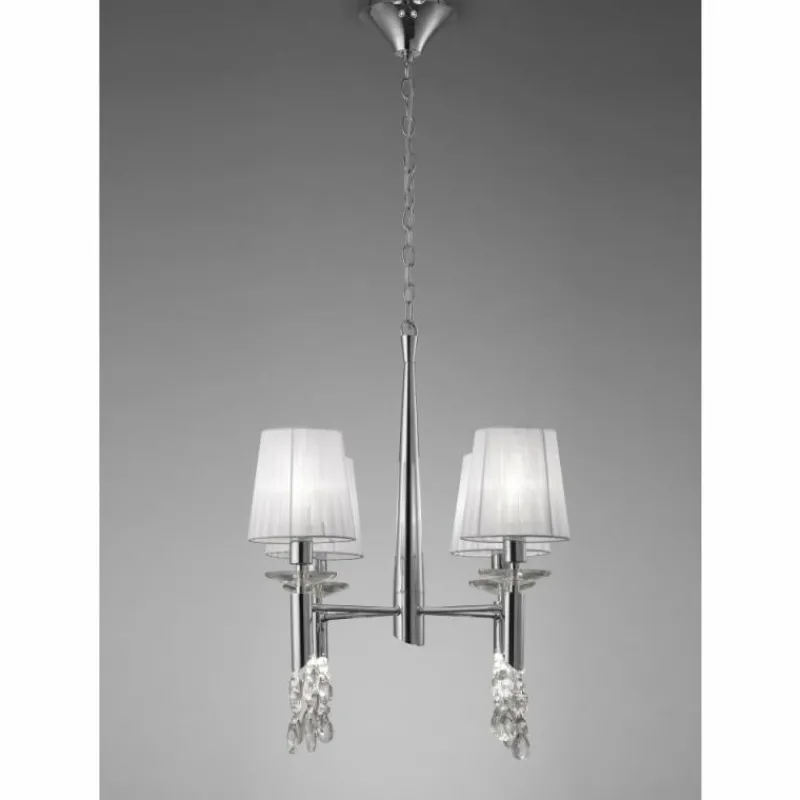 Lampes En Tissu-Luminaires Mantra Suspension Mantra TIFFANY Chrome, 4 lumières