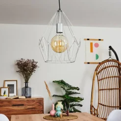 Luminaires Orientaux-hofstein Suspension Marang Argenté, 1 lumière